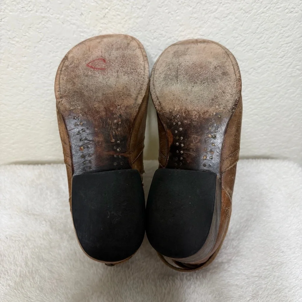 Freebird By Steven Watts Brown Distressed Leather Ankle Boots Size 9
